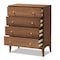 Baxton Studio Landis Mid-Century Ash Walnut Finished Wood 4-Drawer Chest 193-11302-ZORO - alternate 5